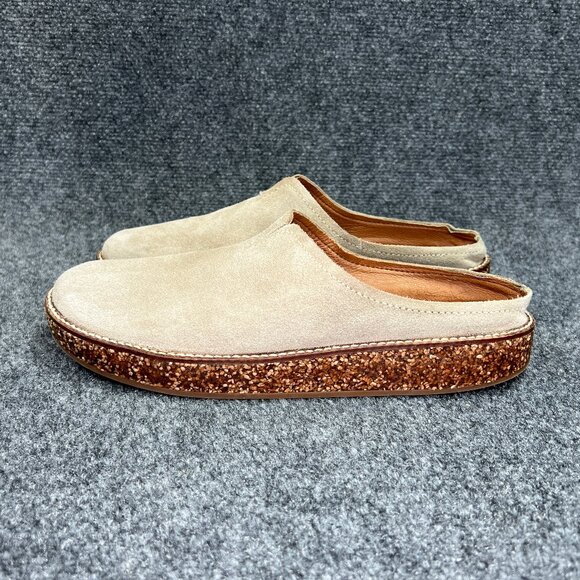 Lucky Brand Tamala Clogs Women's Size 10 Tan Suded Slip On Comfort Shoes Sneaker - Picture 4 of 11